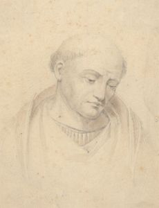 Finely Detailed 19th Century Graphite Drawing - Portrait of a Saint