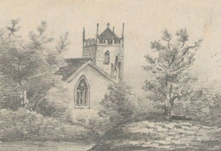 1872 Miniature Graphite Drawings - Morpeth Castle and Two Others