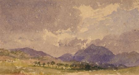 Set of Three 19th Century Watercolour - Miniature Landscapes with Churches