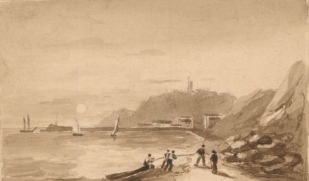 Set of Three 19th Century Watercolours - Miniature Sepia Landscapes