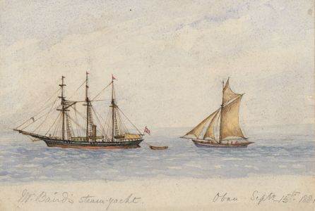 English School 1881 Watercolour - M. Baine's Steam Yacht