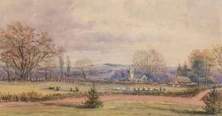 Eliza Westlake - Double Sided 19th Century Watercolour, Landscape with Sheep