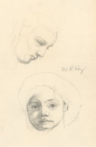 William Robert Hay - Signed 20th Century Graphite Drawing, Studies of a Girl