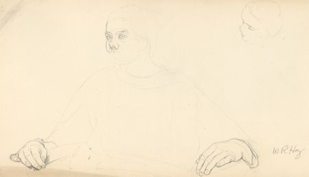 William Robert Hay - Signed Early 20th Century Graphite Drawing, Study of a Man