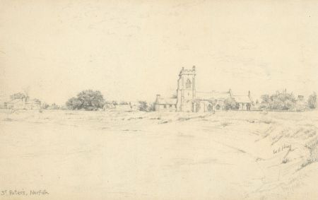 William Robert Hay -  20th Century Graphite Drawing, St Peter's Church, Norfolk