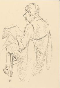 Ronald Birch - circa 1970s Graphite Drawing, Portrait of an Artist