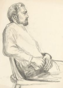 Ronald Birch - circa 1970s Graphite Drawing, Seated Man