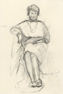 Ronald Birch - circa 1970s Graphite Drawing, Seated Woman