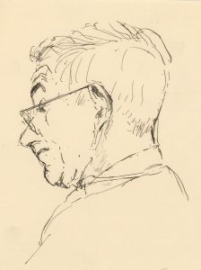 Ronald Birch - Set of Four circa 1970s Pen and Ink Drawings, Portraits