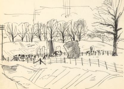 Paul Sharp ARCA RWS - 14 Mid 20th Century Pen and Ink Drawings, Landscapes