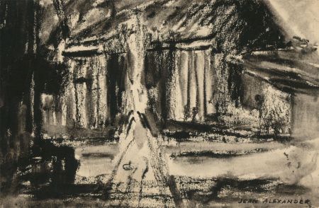 Jean Dryden Alexander (1911-1994) - Mid 20th Century India Ink, Building