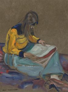 Jean Dryden Alexander (1911-1994) - Mid 20th Century Gouache, Woman Reading