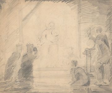 Jean Dryden Alexander (1911-1994) -Two Graphite Drawings, Nativity and Another
