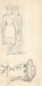 George Willoughby Maynard (1843-1923) - Graphite Drawing, Studies of Girls