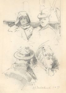 George Willoughby Maynard (1843-1923) - 1899 Graphite Drawing, Head Studies
