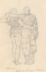 George Willoughby Maynard (1843-1923) - Graphite Drawing, Etrusques