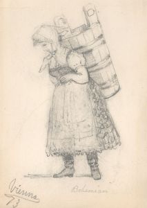 George Willoughby Maynard (1843-1923) - 1873 Graphite Drawing, Bohemian Woman