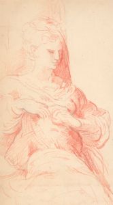 George Willoughby Maynard (1843-1923) - Coloured Pencil, Woman in Drapery