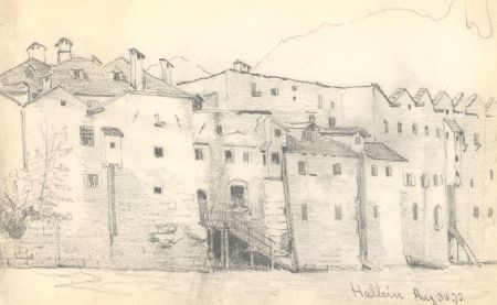 George Willoughby Maynard (1843-1923) - 1873 Graphite Drawing, Hallein