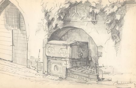 George Willoughby Maynard (1843-1923) - 1871 Graphite Drawing, Church Interior