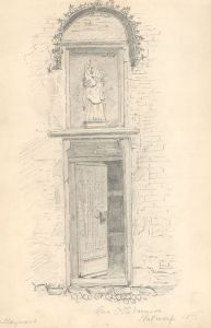George Willoughby Maynard (1843-1923) - 1872 Graphite Drawing, Church Entrance