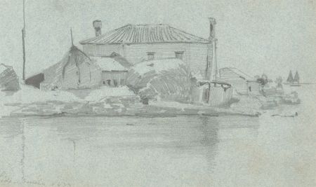 George Willoughby Maynard (1843-1923) - 1877 Graphite Drawing, Lido, Venice
