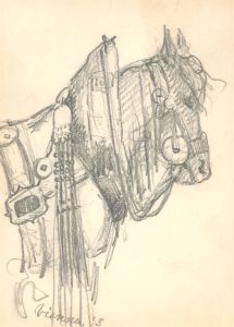 George Willoughby Maynard (1843-1923) - Set of 3 1873 Graphite Drawings, Horses