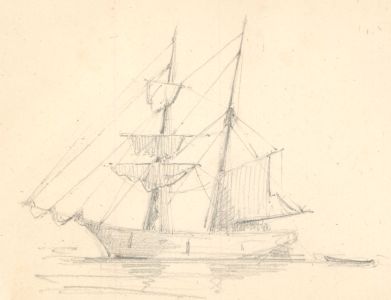 George Willoughby Maynard (1843-1923)- Set of Four 1869 Graphite Drawings, Boats