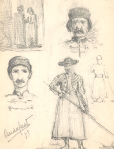 George Willoughby Maynard (1843-1923) - Four Graphite Studies of National Dress