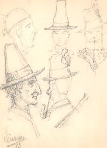 George Willoughby Maynard (1843-1923) - Five 1873 Viennese People in Graphite