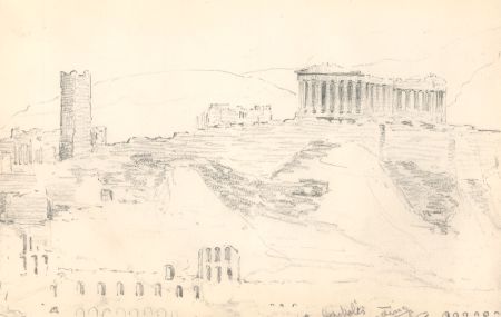 George Willoughby Maynard (1843-1923)- Graphite Drawings, Acropolis and Two More
