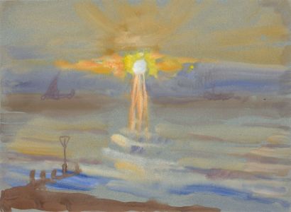 Jean Dryden Alexander (1911-1994) - Signed 1977 Watercolour, Sunrise, Southwold