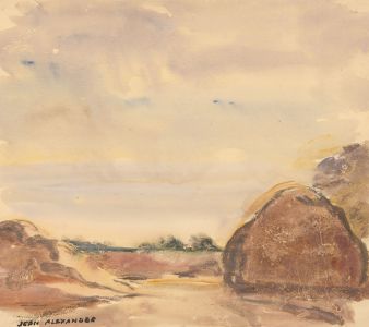 Jean Dryden Alexander (1911-1994) - Signed Watercolour, Haystacks