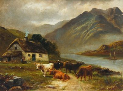C. Frazer - Signed 19th Century Oil, Highland Cattle in a Landscape
