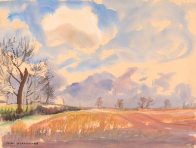 Jean Dryden Alexander (1911-1994) - Signed 1979 Watercolour, Autumn Fields