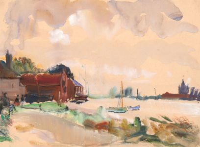 Jean Dryden Alexander (1911-1994) - 1963 Gouache, Kings Lynn Harbourside