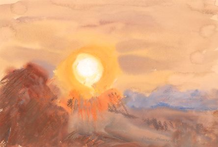 Jean Dryden Alexander (1911-1994) - Signed 1987 Gouache, Sunrise, Thelveton