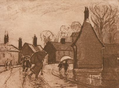 Jean Dryden Alexander (1911-1994) - Set of Seven Aquatints, Street with Figures