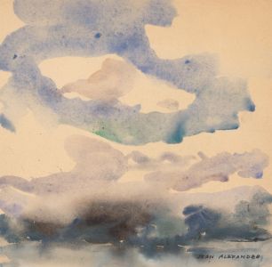 Jean Dryden Alexander (1911-1994) - Mid 20th Century Watercolour, Blue Skyscape