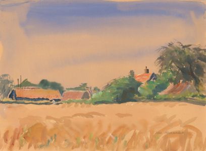 Jean Dryden Alexander (1911-1994) - 1990 Watercolour, The Barley Field