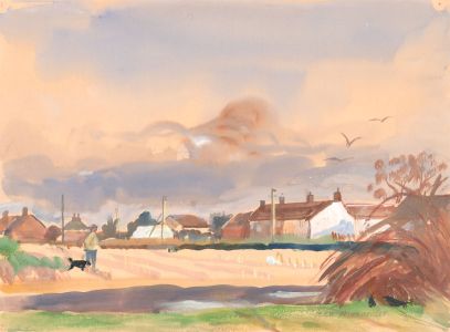 Jean Dryden Alexander (1911-1994) - 1988 Watercolour, Suffolk Village