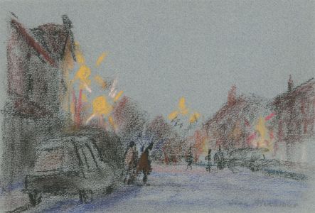 Jean Dryden Alexander (1911-1994) - Signed 1987 Pastel, Street Scene