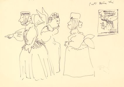 Glyn Morgan (1926-2015) - A Pair of Pen and Ink Drawings, Nativity Scenes