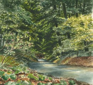 Glyn Morgan (1926-2015) - Watercolour, Rural Woodland Landscape