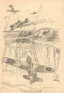 Glyn Morgan (1926-2015) - Signed 1942 Graphite Drawing, WWII Fighter Planes