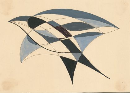 Glyn Morgan (1926-2015) -Watercolour, Abstract in Blues