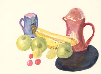 Glyn Morgan (1926-2015) - Watercolour, Still Life with Fruit