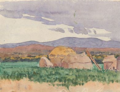 Henry P. Stevens - Early 20th Century Watercolour, Harvest Landscape
