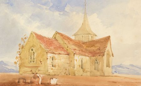 English School Late 19th Century Watercolour - Church in a Landscape