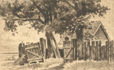 Hermann Thiele (1867-1956) - Signed Early 20th Century Etching, Rural Landscape